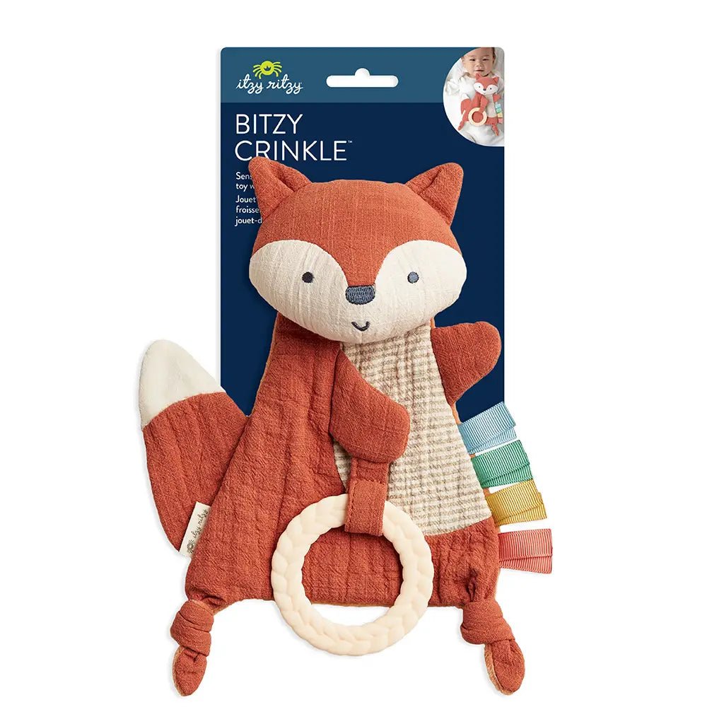 Fox Bitzy Crinkle™ Sensory Toy with Teether - Yummies Likkle Market